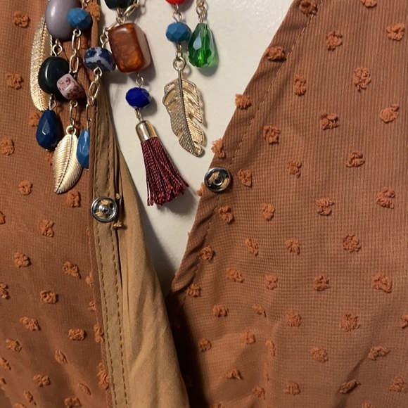 BROWN RUFFLE DRESS - Picture 5 of 5